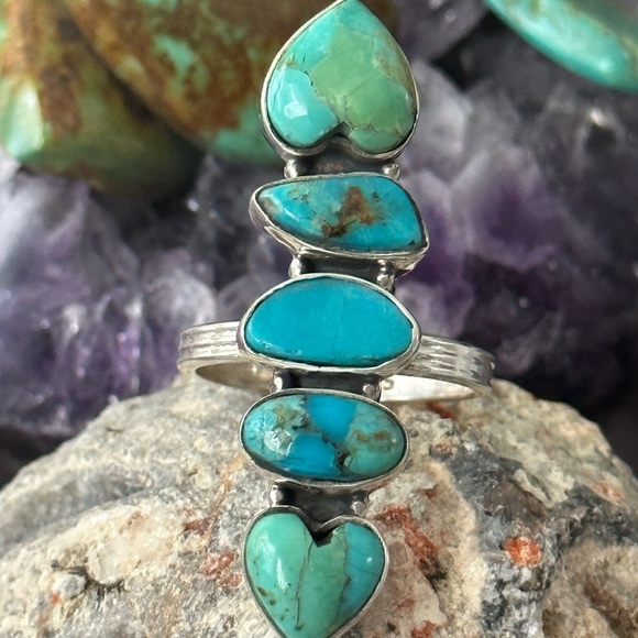 Sold ❤️ Turquoise 🩵 long sterling silver ring - Picture 4 of 8